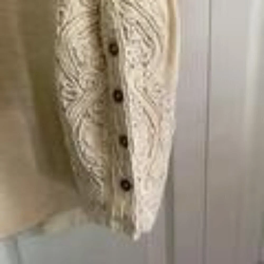 Free People Women's NWOT Tan Hooked On You Turtleneck Wheat Embroider Top Medium